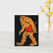 Bigfoot Sasquatch Heart With Arrow Funny Valentine Karte (Gelbe Blume)