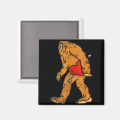 Bigfoot Sasquatch Heart With Arrow Funny Valentine Magnet (Vorderseite/Rückseite)