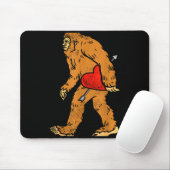 Bigfoot Sasquatch Heart With Arrow Funny Valentine Mousepad (Mit Mouse)