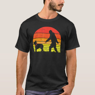 Bigfoot Sasquatch Heeler Tier Haustier Blau Rot Ri T-Shirt