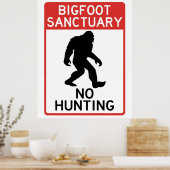 Bigfoot (Sasquatch) Heiligtum, kein Jagdplakat Poster (Küche)