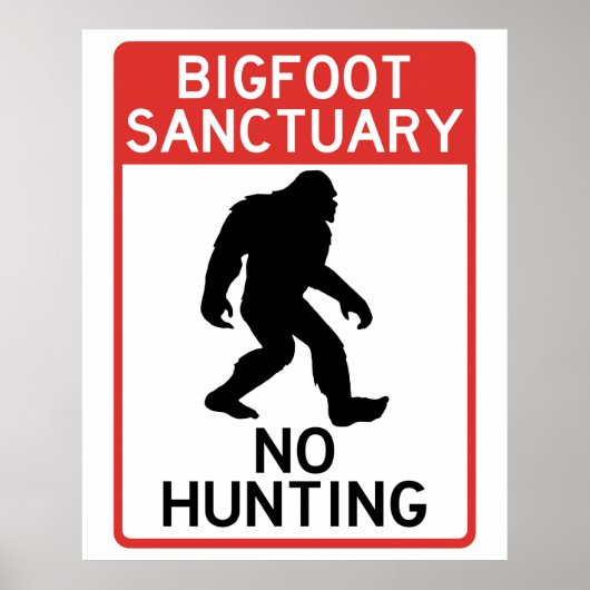 Bigfoot (Sasquatch) Heiligtum, kein Jagdplakat Poster (Vorne)