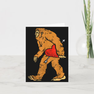 Bigfoot Sasquatch Herz mit Pfeil Lustiges Valentin Karte