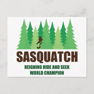 Bigfoot Sasquatch Hide und Seek World Champion Postkarte