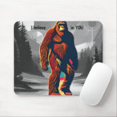 Bigfoot Sasquatch hochheben Ich glaube an dich Mousepad (Mit Mouse)