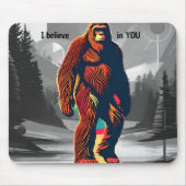 Bigfoot Sasquatch hochheben Ich glaube an dich Mousepad (Vorne)