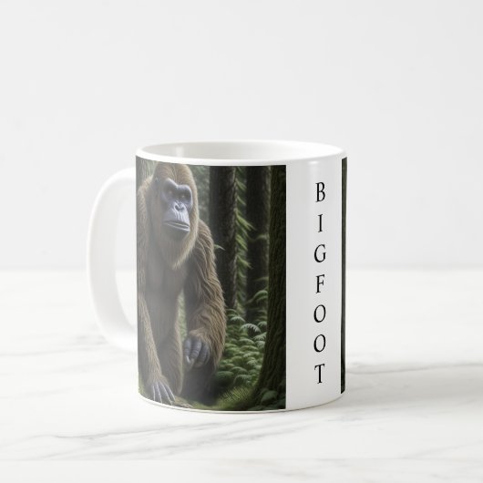 Bigfoot Sasquatch im Wald Kaffeetasse (Vorderseite Links)