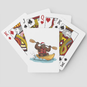 Bigfoot Sasquatch Kayaking Weihnachten Wassersport Spielkarten