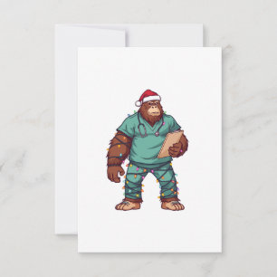 Bigfoot Sasquatch Krankenschwester Weihnachten Ges Dankeskarte