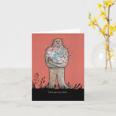 Bigfoot Sasquatch Liebe Freundschaft Funny Karte (Gelbe Blume)