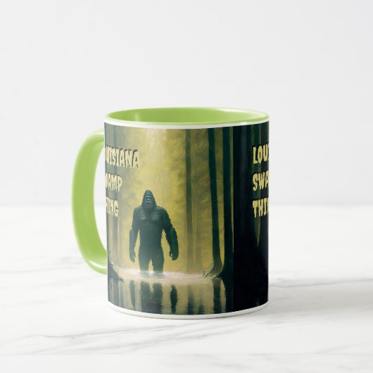 Bigfoot Sasquatch Louisiana Swamp Ding anpassen Tasse (Vorderseite Links)