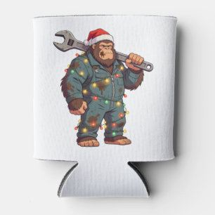 Bigfoot Sasquatch Mechaniker Weihnachten Blaumann Dosenkühler