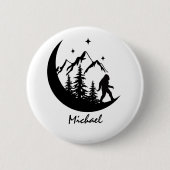 BigFoot Sasquatch Mond Wald Berge Custom Button (Vorderseite)
