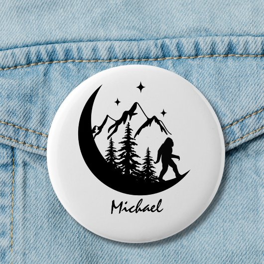 BigFoot Sasquatch Mond Wald Berge Custom Button