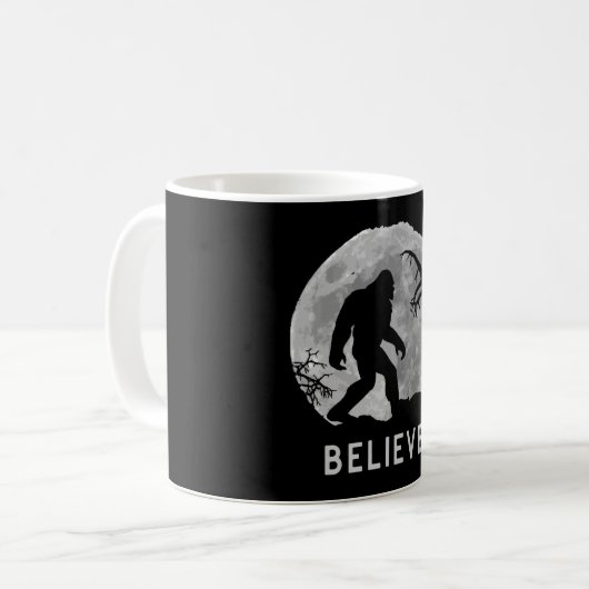 Bigfoot Sasquatch Moon Yeti Glauben Kaffeetasse (Vorderseite Links)
