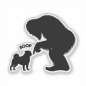 Bigfoot Sasquatch Mops Boop Aufkleber (Vorderseite)