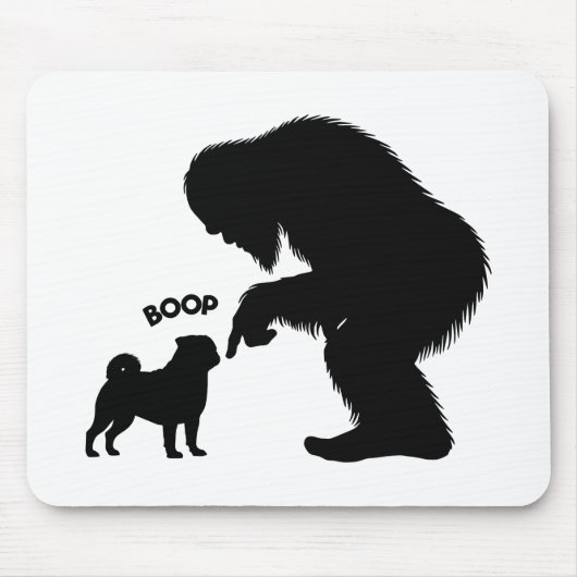 Bigfoot Sasquatch Mops Nose Boop Mousepad (Vorne)