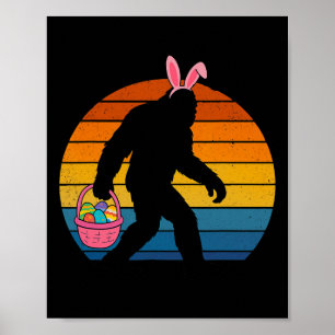 Bigfoot Sasquatch Osterhase Eierjagd Lustige Männe Poster