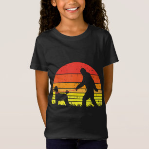 Bigfoot Sasquatch Poodle Sunset Retro Dog Lover Ow T-Shirt