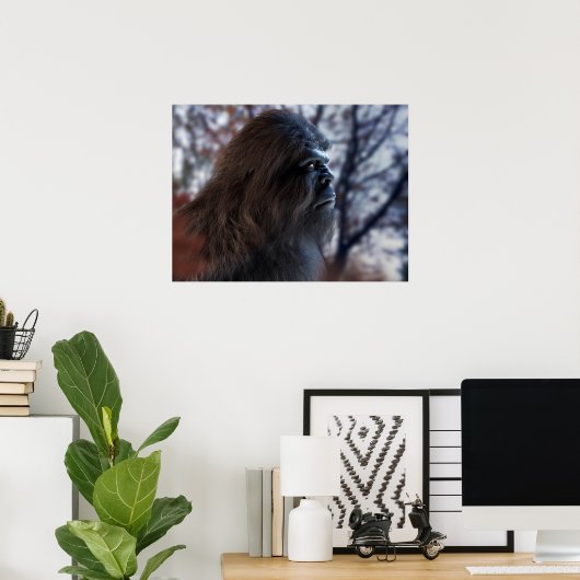 BIGFOOT SASQUATCH PORTRAIN IN PROFIL BEI DUSK II POSTER (Heimbüro)