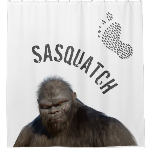 BIGFOOT SASQUATCH PORTRAIT Duschvorhang (Vorderseite)