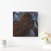 BIGFOOT SASQUATCH PORTRAIT IN PROFILE AT DUSK IV QUADRATISCHE WANDUHR (Zuhause)