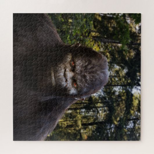 BIGFOOT SASQUATCH PORTRAIT ORANGE AUGEN PUZZLE (Horizontal)