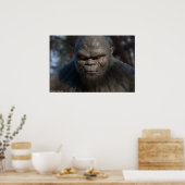 BIGFOOT SASQUATCH-PORTRATRAT NAH NACH OBEN III POSTER (Küche)
