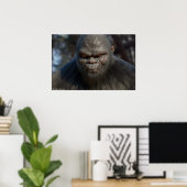 BIGFOOT SASQUATCH-PORTRATRAT NAH NACH OBEN III POSTER (Heimbüro)