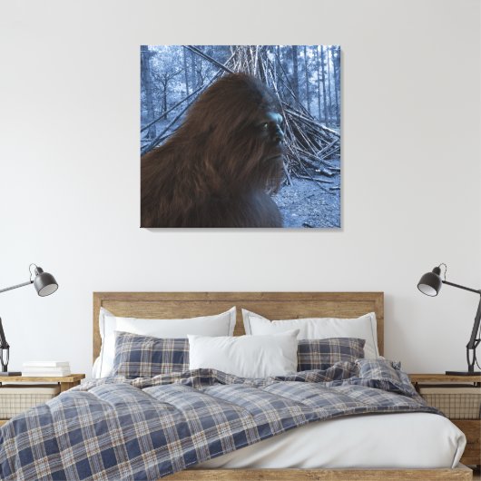 BIGFOOT SASQUATCH PROFILE Stretched Canvas Print Leinwanddruck (Insitu (Schlafzimmer))