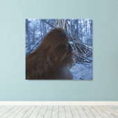 BIGFOOT SASQUATCH PROFILE Stretched Canvas Print Leinwanddruck (Insitu (Holzboden))
