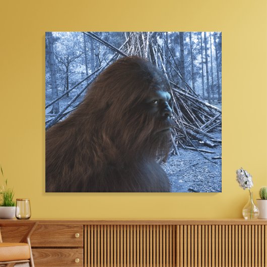 BIGFOOT SASQUATCH PROFILE Stretched Canvas Print Leinwanddruck (Insitu (Wohnzimmer))