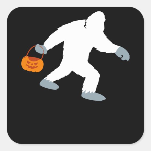 Bigfoot Sasquatch Pumpkin Halloween Kostüm für Quadratischer Aufkleber (Vorderseite)