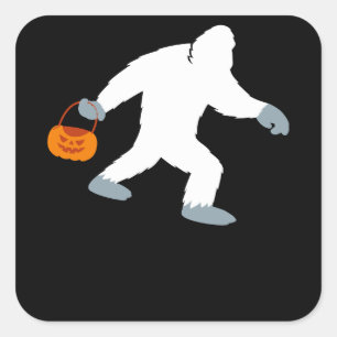 Bigfoot Sasquatch Pumpkin Halloween Kostüm für Quadratischer Aufkleber