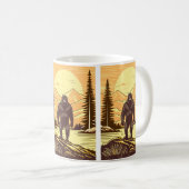 Bigfoot Sasquatch Retro Art Kaffeetasse (VorderseiteRechts)