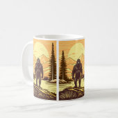 Bigfoot Sasquatch Retro Art Kaffeetasse (Vorderseite Links)