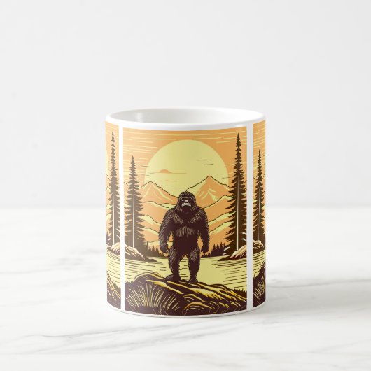Bigfoot Sasquatch Retro Art Kaffeetasse (Mittel)