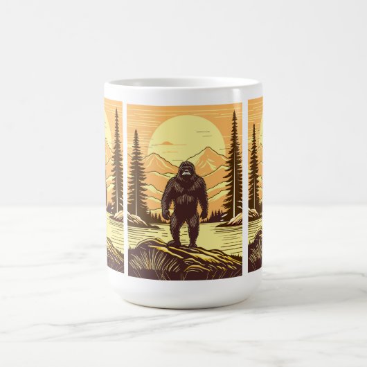 Bigfoot Sasquatch Retro Art Kaffeetasse (Mittel)
