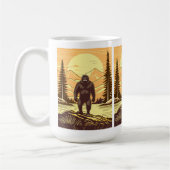Bigfoot Sasquatch Retro Art Kaffeetasse (Links)