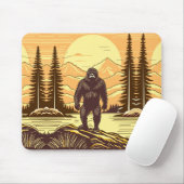 Bigfoot Sasquatch Retro Art Mousepad (Mit Mouse)