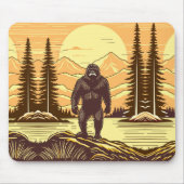 Bigfoot Sasquatch Retro Art Mousepad (Vorne)