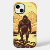 Bigfoot Sasquatch Retro Art Personalisiert Case-Mate iPhone Hülle (Rückseite)
