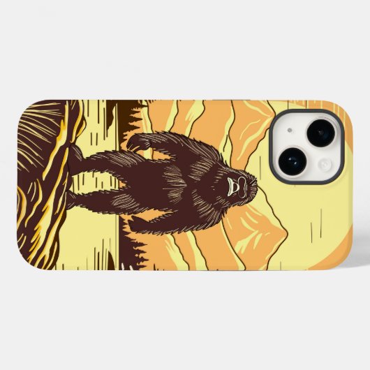 Bigfoot Sasquatch Retro Art Personalisiert Case-Mate iPhone Hülle (Rückseite (Horizontal))
