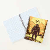Bigfoot Sasquatch Retro Art Personalisiert Notizblock (Innenseite)
