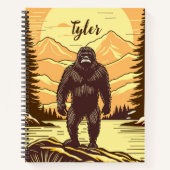 Bigfoot Sasquatch Retro Art Personalisiert Notizblock (Vorderseite)