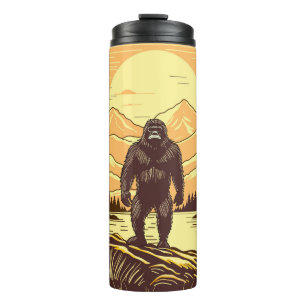 Bigfoot Sasquatch Retro Art Thermosbecher