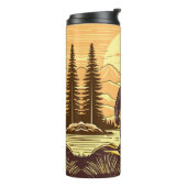 Bigfoot Sasquatch Retro Art Thermosbecher (Nach links gedreht)