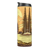 Bigfoot Sasquatch Retro Art Thermosbecher (Nach rechts gedreht)