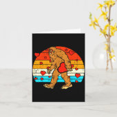 Bigfoot Sasquatch Retro Heart Funny Valentines Day Karte (Gelbe Blume)