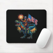 Bigfoot Sasquatch Riding Dinosaur T Rex. Funny 4. Mousepad (Mit Mouse)